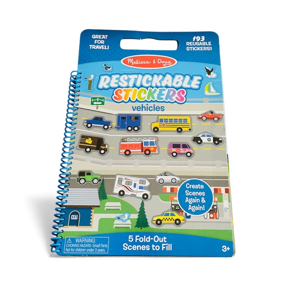 Melissa and Doug Reusable Vehicle Kids Travel Activity Stickers Construction